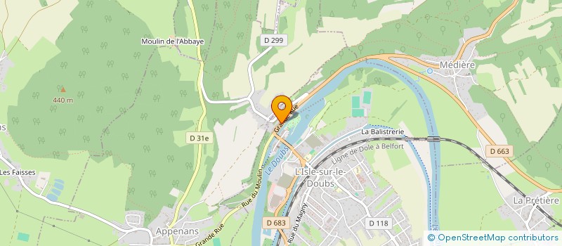 localisation de l'entreprise ISOREVETPRO FRANCE  L'ISLE-SUR-LE-DOUBS