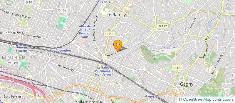 localisation de l'entreprise ISOS (INSTITUT SPORT OSTEO-SANTE) à LE RAINCY