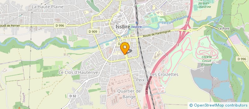 localisation de l'entreprise ISSOIRE MAINTENANCE AERONAUTIQUE à ISSOIRE