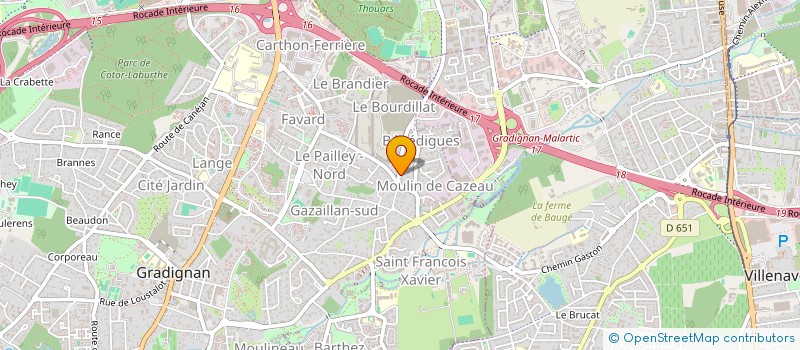 localisation de l'entreprise IXCEL  GRADIGNAN