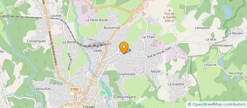 localisation de l'entreprise IZARIA à USSEL