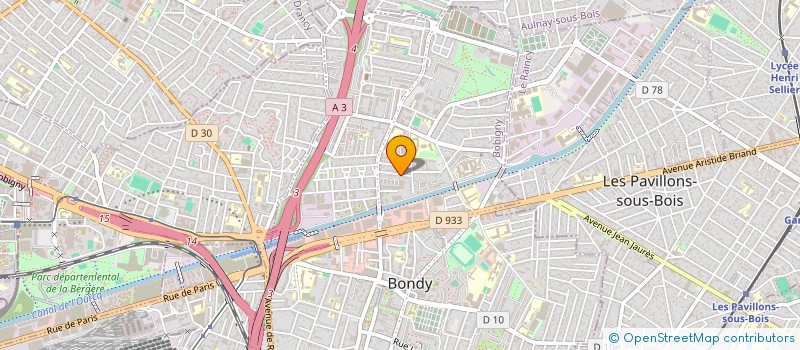 localisation de l'entreprise IZURAN POUR L'AIDE ET LE DEVELOPPEMENT  BONDY