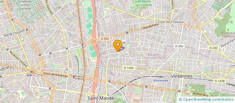 localisation de l'entreprise J 1 à MONTREUIL