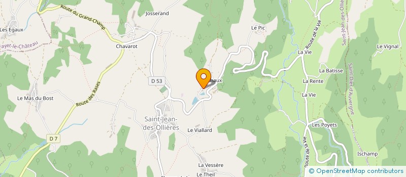 localisation de l'entreprise J.A.CHAP.  SAINT-JEAN-DES-OLLIERES