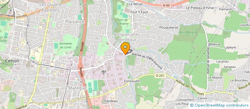 localisation de l'entreprise J-A CHARPENTE à ARTIGUES-PRES-BORDEAUX