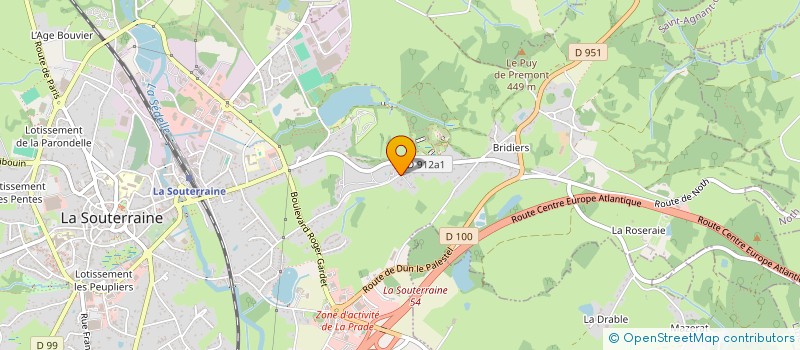 localisation de l'entreprise J.A.L.  LA SOUTERRAINE