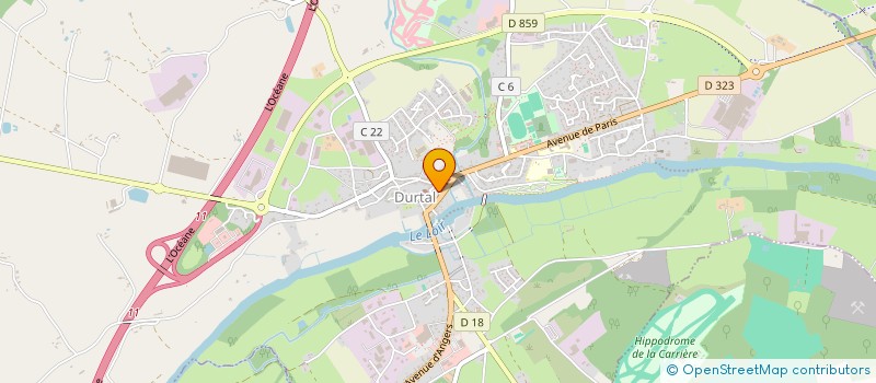 localisation de l'entreprise J'AIME DURTAL - ASSOCIATION DES PROFESSIONNELS DU BASSIN DE VIE DE DURTAL (49-MAINE ET LOIRE)  DURTAL