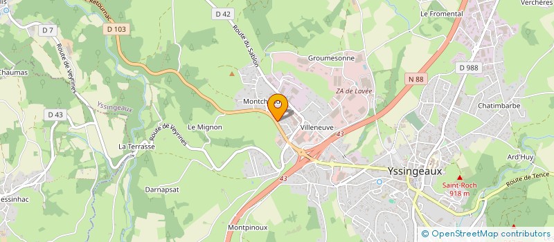localisation de l'entreprise J'AIME LA NATURE  YSSINGEAUX