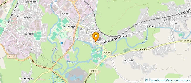localisation de l'entreprise J.BASTIDE à ARPAJON-SUR-CERE
