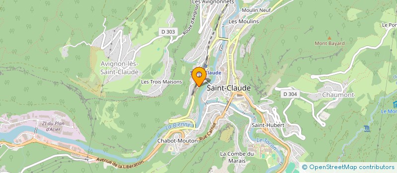 localisation de l'entreprise J.BERN à SAINT-CLAUDE