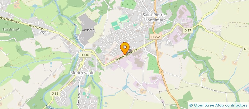 localisation de l'entreprise J.D.E. à MONTREVAULT-SUR-EVRE