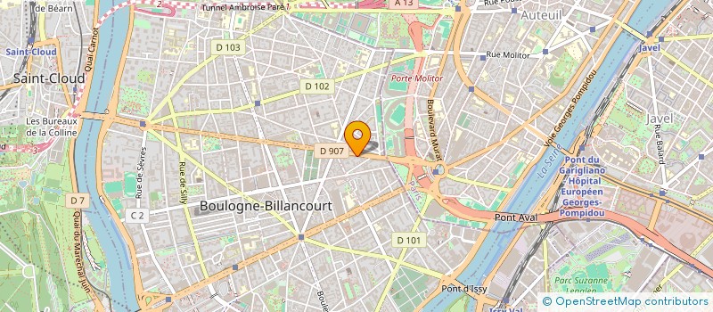 localisation de l'entreprise J-D PEINTURE à BOULOGNE-BILLANCOURT