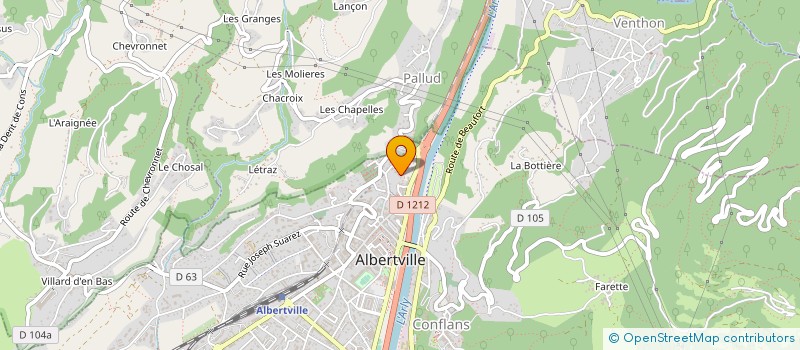 localisation de l'entreprise J E M PRODUCTIONS à ALBERTVILLE