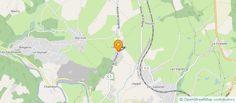 localisation de l'entreprise J.F.C.  CONDAT-SUR-VIENNE