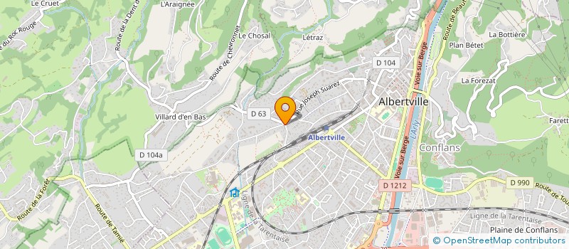 localisation de l'entreprise J-F IMMOBILIER à ALBERTVILLE