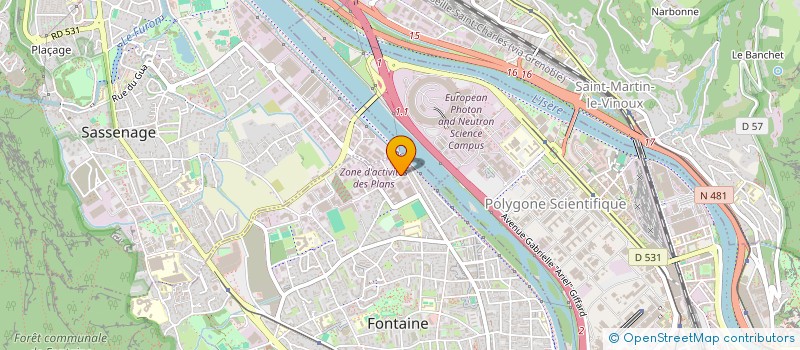 localisation de l'entreprise J G DE FONTAINE SASSENAGE  FONTAINE