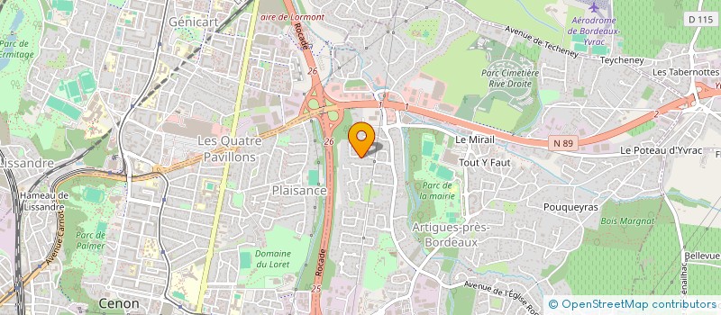 localisation de l'entreprise J.G.F  ARTIGUES-PRES-BORDEAUX