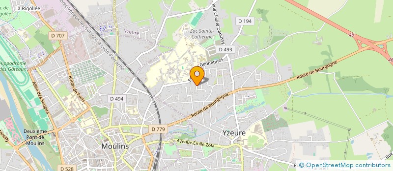 localisation de l'entreprise J.G.P. à MOULINS