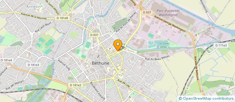 localisation de l'entreprise J.J.R  BETHUNE