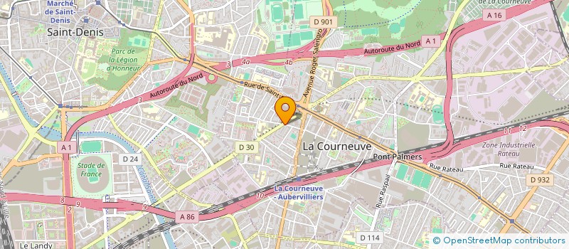 localisation de l'entreprise J.K.S.TELECOM à LA COURNEUVE