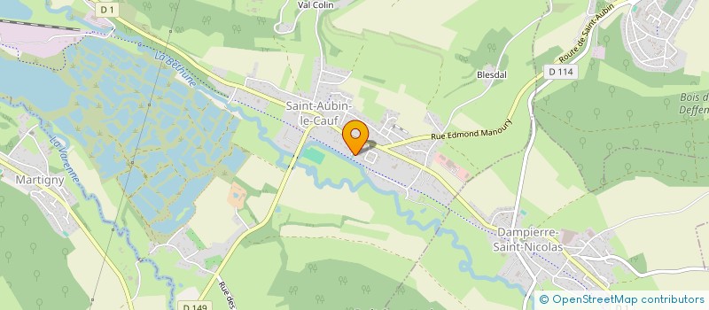 localisation de l'entreprise J M A DISTRIBUTION à SAINT-AUBIN-LE-CAUF