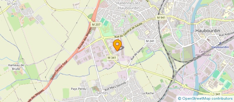 localisation de l'entreprise J.M.B.C.  HALLENNES-LEZ-HAUBOURDIN