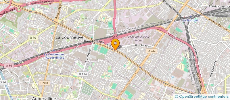 localisation de l'entreprise J.M BATIMENT à LA COURNEUVE