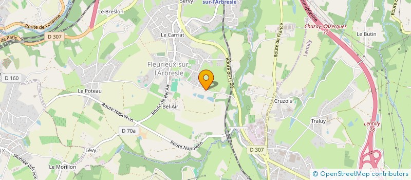 localisation de l'entreprise J & M ELECTRICITE  FLEURIEUX-SUR-L'ARBRESLE