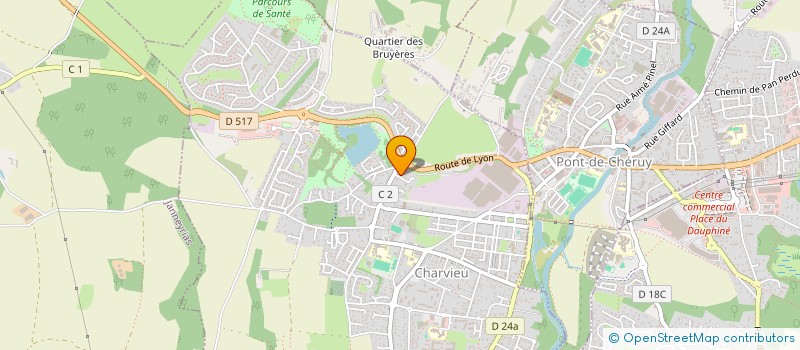 localisation de l'entreprise J.M.S.  CHARVIEU-CHAVAGNEUX