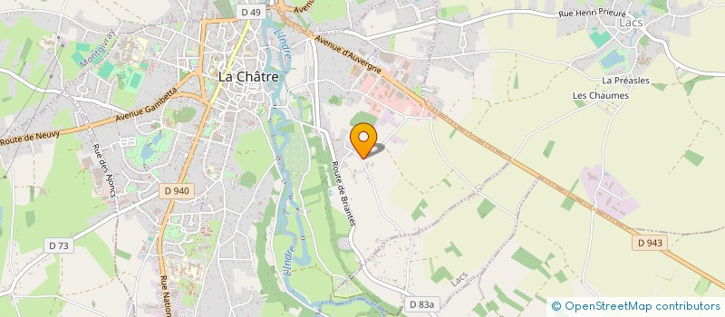localisation de l'entreprise J.MESUREUR T.P. à LA CHATRE