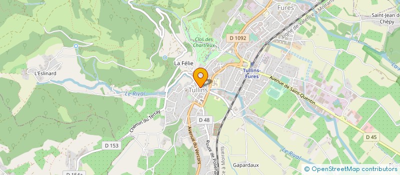 localisation de l'entreprise J.P.B. à TULLINS