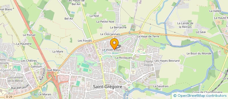 localisation de l'entreprise J P CONTACT à SAINT-GREGOIRE