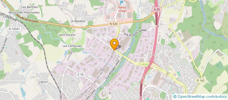 localisation de l'entreprise J.P. LACHAUD INVESTISSEMENTS à LIMOGES