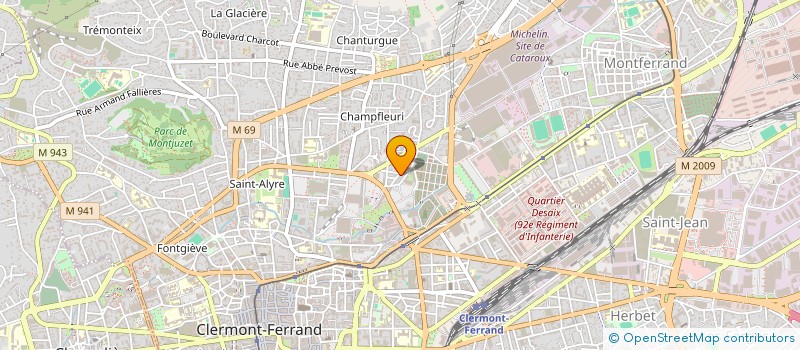 localisation de l'entreprise J.P.M.  CLERMONT-FERRAND