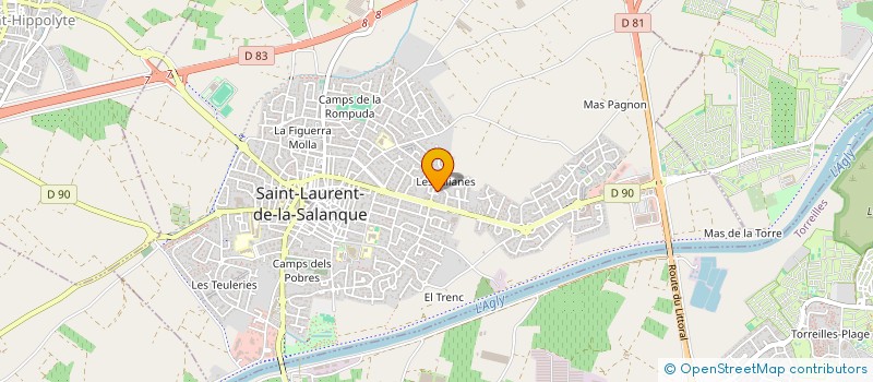 localisation de l'entreprise J.P. VAL.  SAINT-LAURENT-DE-LA-SALANQUE