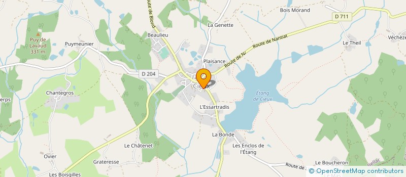 localisation de l'entreprise J.P.W. à CIEUX