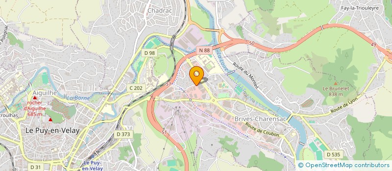 localisation de l'entreprise J. PERRET ET COMPAGNIE  BRIVES-CHARENSAC