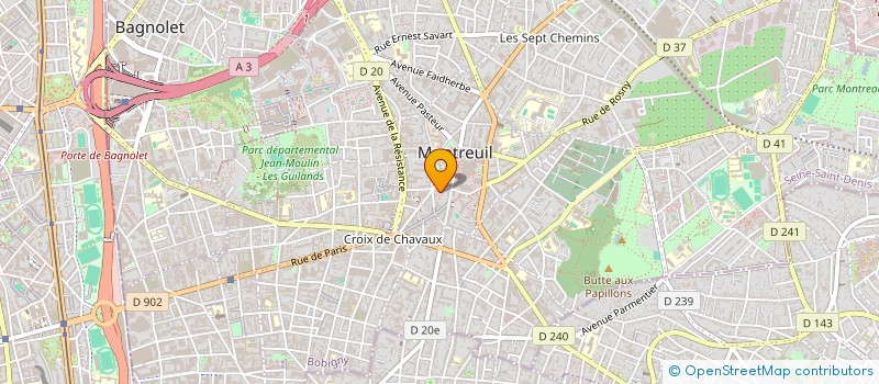 localisation de l'entreprise J & S DANSE à MONTREUIL