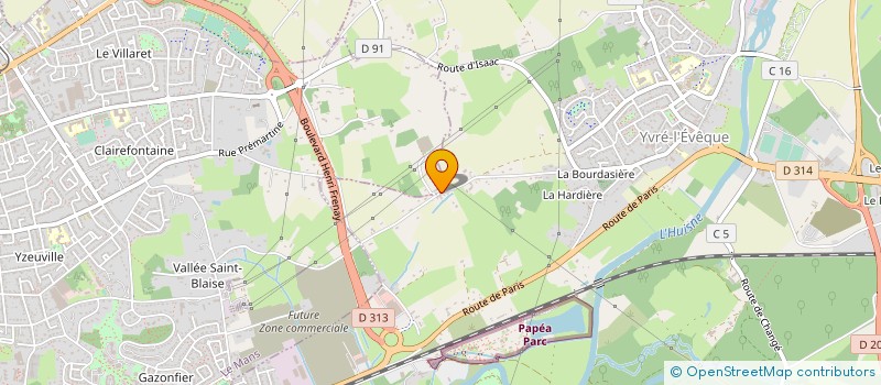 localisation de l'entreprise J.S.L. à YVRE-L'EVEQUE