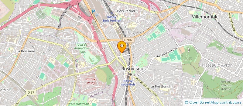 localisation de l'entreprise J2A à ROSNY-SOUS-BOIS