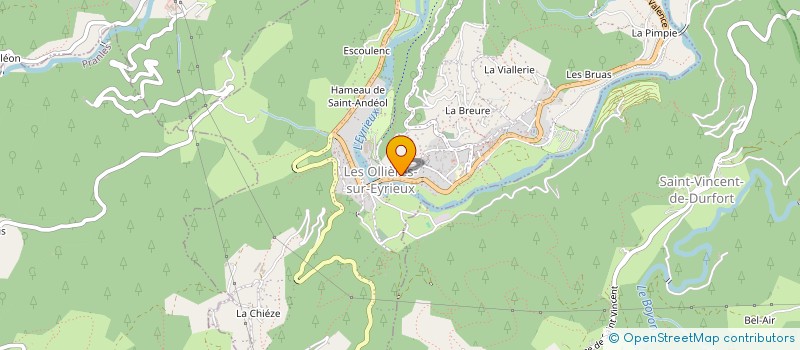 localisation de l'entreprise J2A  LES OLLIERES-SUR-EYRIEUX