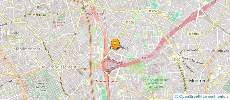 localisation de l'entreprise J2AS à BAGNOLET