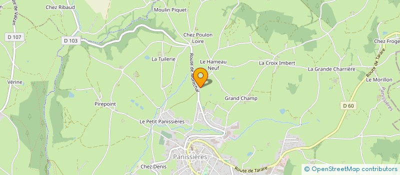 localisation de l'entreprise JA COUVERTURE BARDAGE à PANISSIERES