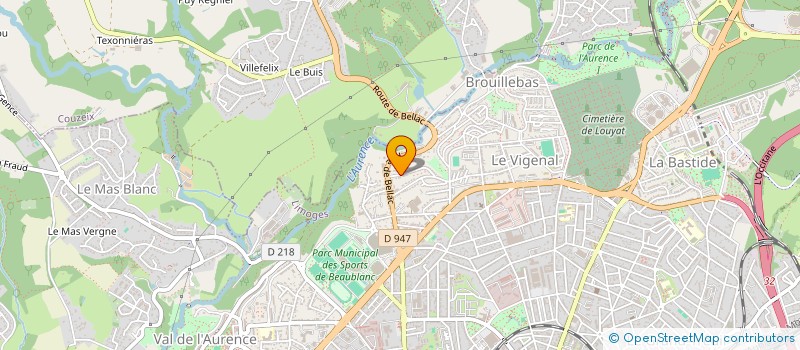 localisation de l'entreprise JADE MARINE à LIMOGES