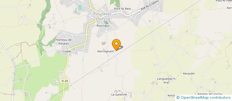 localisation de l'entreprise JAEVA à PLOUNEVEZ-LOCHRIST