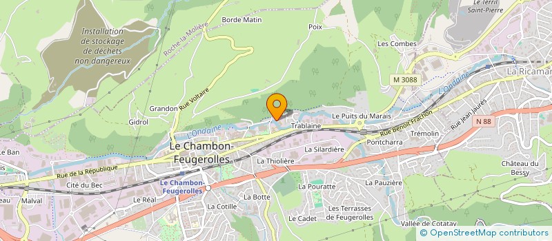 localisation de l'entreprise JALL'USINAGE à LE CHAMBON-FEUGEROLLES