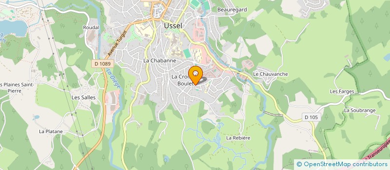 localisation de l'entreprise JALOUSTRE ASSOC SPORT ET CULTUR ENFANTS  USSEL