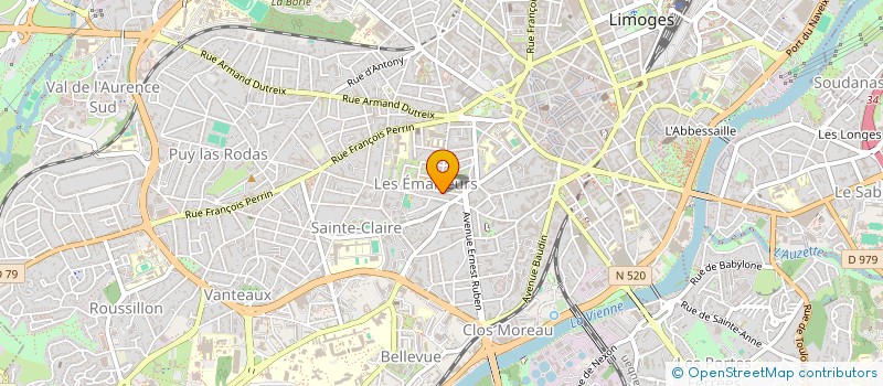 localisation de l'entreprise JAM à LIMOGES