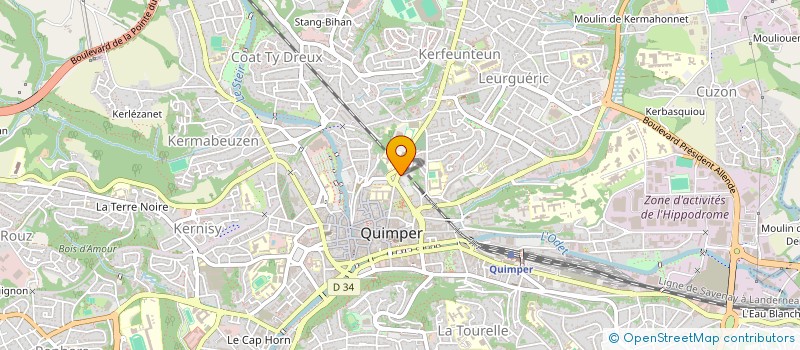 localisation de l'entreprise JAN & KERAUDREN à QUIMPER