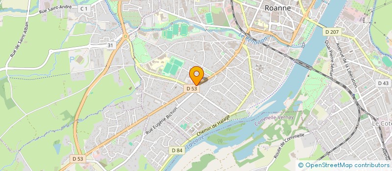 localisation de l'entreprise JARDINERIE GOUTAUDIER à ROANNE